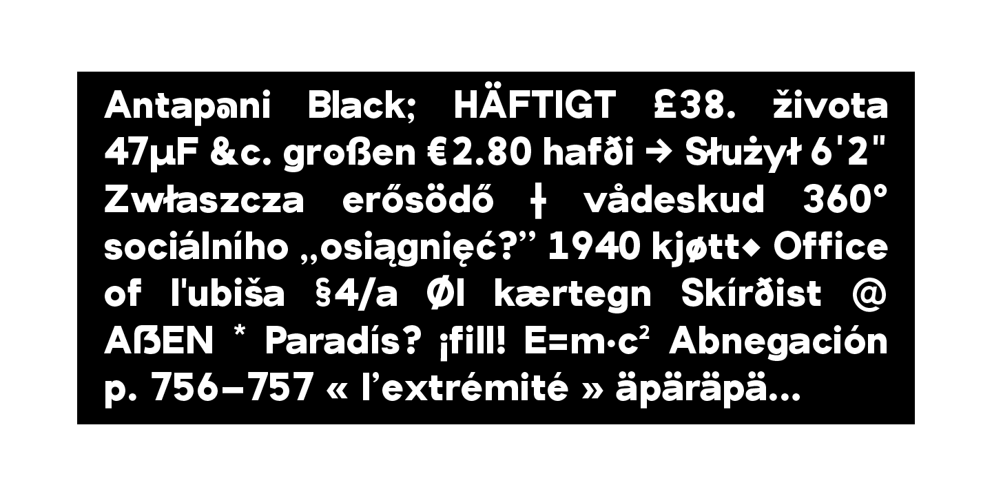 Пример шрифта Antapani Black